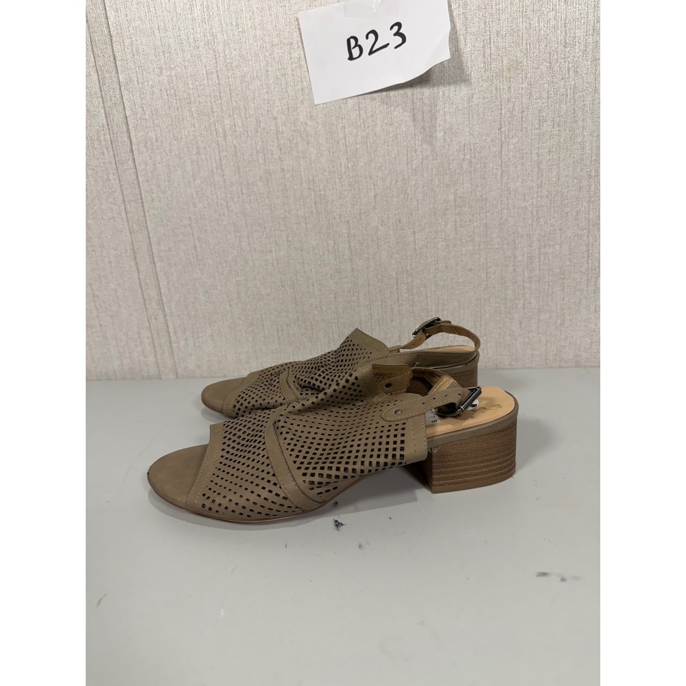 Restricted Cutout Peep Toe Ankle Strap Stacked Heel Sandals Women US‎ 9